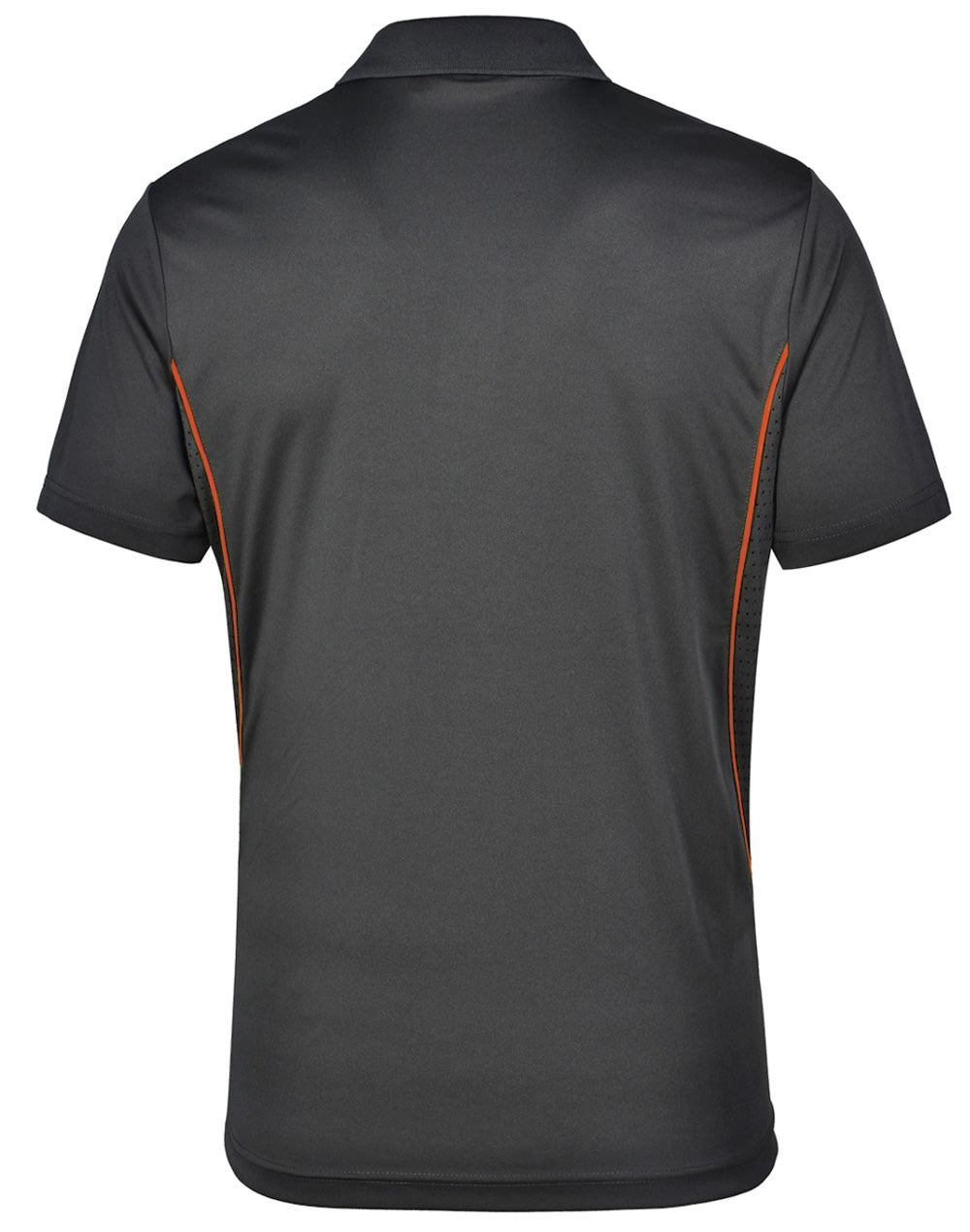 products/POLOS/PS79/Charcoal&Orange/PS79_CharcoalFluoroOrange_Back.jpg